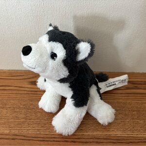 IKEA Livlig Siberian Husky Plush Dog Puppy 10" Gray White Sewn Features